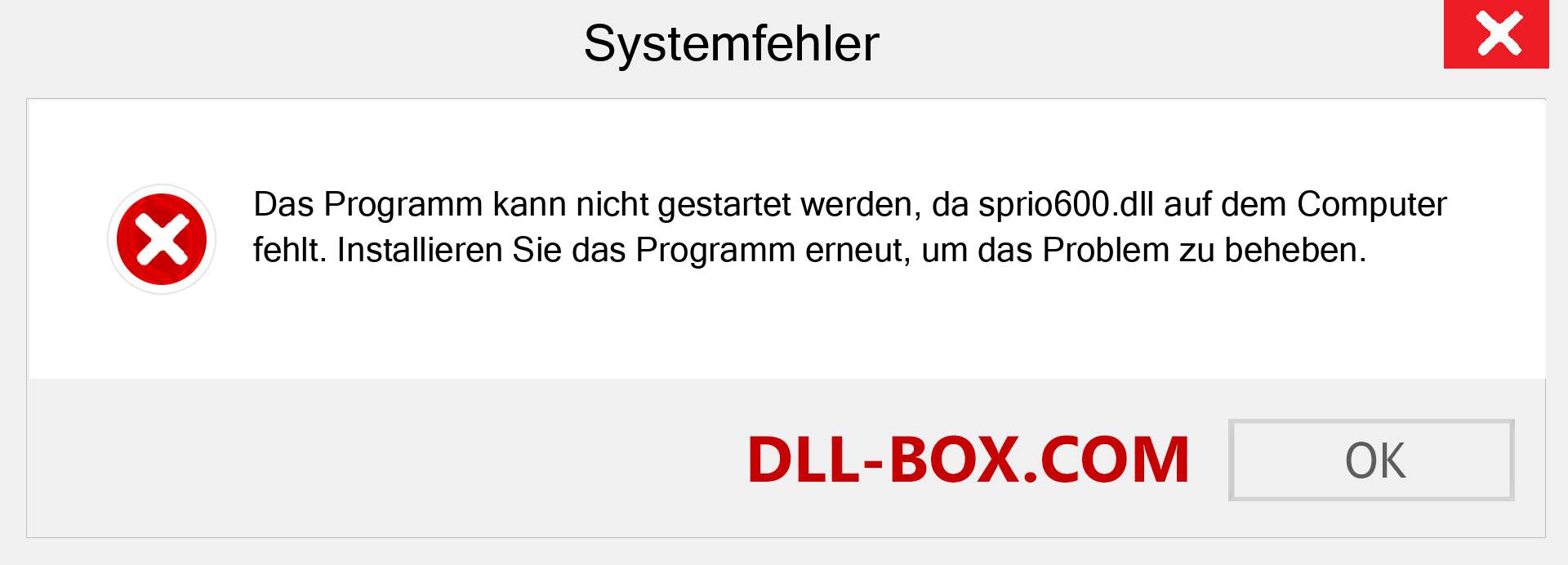 sprio600.dll-Datei fehlt?. Download für Windows 7, 8, 10 - Fix sprio600 dll Missing Error unter Windows, Fotos, Bildern