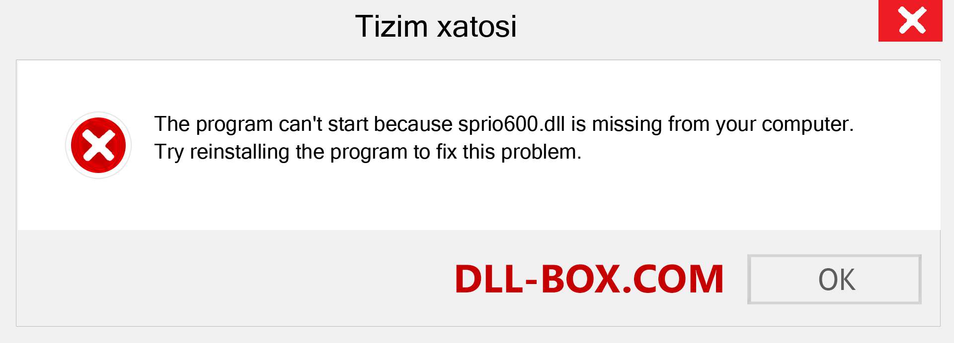 sprio600.dll fayli yo'qolganmi?. Windows 7, 8, 10 uchun yuklab olish - Windowsda sprio600 dll etishmayotgan xatoni tuzating, rasmlar, rasmlar